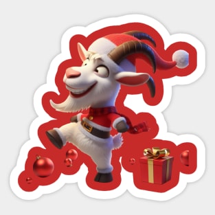 Loopy Xmas goat Sticker